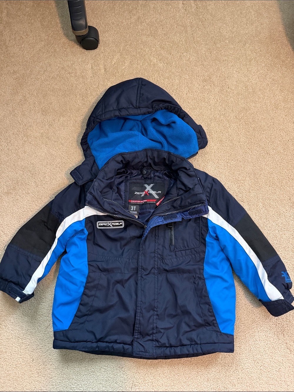 ZeroXposur Navy & Royal Blue Hooded Puffer Jacket